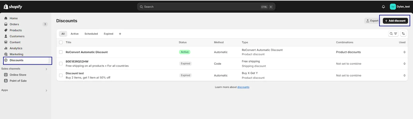 From your Shopify admin